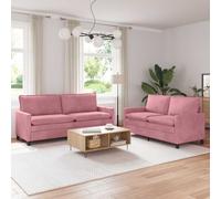 vidaXL Ensemble de Canapés 2 pcs Rose Velours