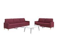 vidaXL Ensemble de canapés 2 pcs rouge bordeaux tissu, canapé, siège de canapé, canapé relax, canapé confort, fauteuil de 3278325