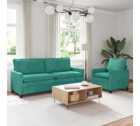 vidaXL Ensemble de Canapés 2 pcs Turquoise Velours