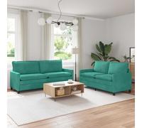 vidaXL Ensemble de Canapés 2 pcs Turquoise Velours