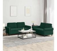 vidaXL Ensemble de canapés 2 pcs - Vert Foncé