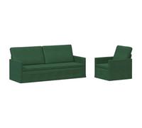 vidaXL Ensemble de Canapés 2 pcs Vert Jungle Tissu en Velours côtelé