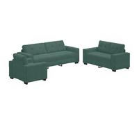 vidaXL Ensemble de canapé 3 pièces avec coussins en velours – Vert foncé