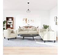 vidaXL Ensemble de Canapés 3 pcs avec Coussins, Canapés avec Accoudoirs et Pieds, Meubles de Salon Salle de Séjour, Moderne, 3209254