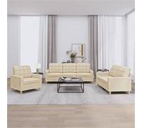 vidaXL Ensemble de Canapés avec Coussins 3 pcs, Canapés avec Accoudoirs et Dossier, Ensemble de Meubles, Mobilier de Salon, 3201244