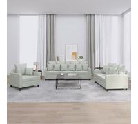 vidaXL Ensemble de canapés 3 pcs avec coussins Gris clair Velours