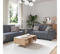 vidaXL Ensemble de canapés 3 pcs avec coussins Gris foncé Velours