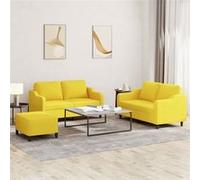 Ensemble de canapés vidaXL avec repose-pied - Jaune Clair