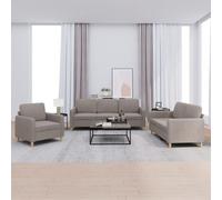 vidaXL Ensemble de canapés 3 pcs avec coussins Taupe Tissu