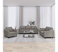 vidaXL Ensemble de canapés 3 pcs avec coussins taupe tissu3201793 Taupe G