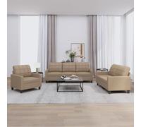 vidaXL Ensemble de canapés 3 pcs - Cappuccino
