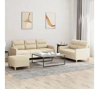 vidaXL Ensemble de Canapés 3 pcs - Crème