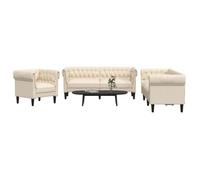 vidaXL Ensemble de canapés 3 pcs crème tissu, canapé, siège de canapé, canapé relax, canapé confort, fauteuil de télévision 3209198