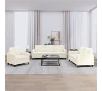 VidaXL Ensemble de Canapés 3 pcs - Crème Velours