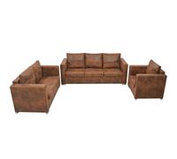vidaXL Ensemble de canapés 3 pcs Cuir Daim synthétique