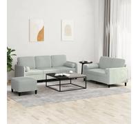 VidaXL Ensemble de canapés 3 pcs Gris clair Velours