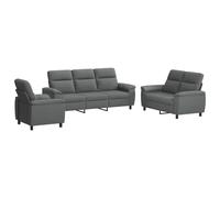 vidaXL Ensemble de Canapés 3 pcs Gris foncé Tissu
