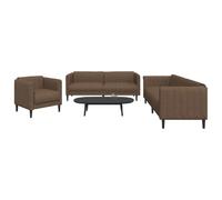 vidaXL Ensemble de canapés 3 pcs - Marron