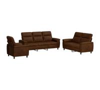 vidaXL Ensemble de Canapés 3 pcs Marron Simili Daim
