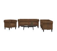 VidaXL Ensemble de canapés 3 pcs - Marron