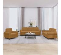 vidaXL Ensemble de canapés 3 pcs Marron Velours