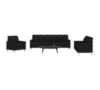 vidaXL Ensemble de canapés 3 pcs 3278291 en tissu noir
