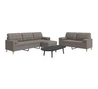 vidaXL Ensemble de canapés 3 pcs repose-pied et coussins décoratifs, canapé, siège de canapé, canapé relax, canapé confort, 3278350 Gris G