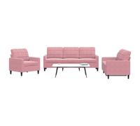 vidaXL Ensemble de canapés 3 pcs - Rose