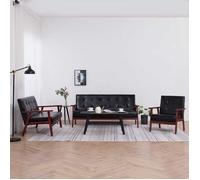 vidaXL Ensemble de canapés 3 pcs Sofa de salon 278398 – Similicuir Noir