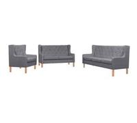 vidaXL Ensemble de canapés 3 pcs Tissu Gris Gris G