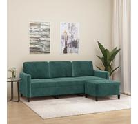 vidaXL Ensemble de canapés 3 pcs - Vert foncé