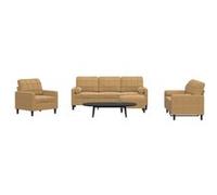 vidaXL Ensemble de canapés 4 pcs 3278388 avec coussins et traversins en velours Marron G