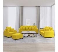 vidaXL - Ensemble de canapés 4 pcs Jaune Velours