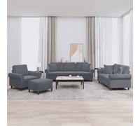 vidaXL Ensemble de canapés 4 pcs gris foncé velours