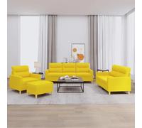 vidaXL Ensemble de canapés 4 pcs - Jaune clair