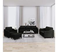 vidaXL Ensemble de canapés 4 pcs - Noir