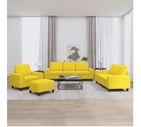 VidaXL Ensemble canapés 4 pcs - Jaune clair