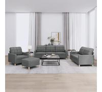 Vidaxl Ensemble de canapés 4 pcs - Tissu Gris Foncé