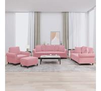 vidaXL Ensemble de Canapés 4 Pièces - Rose