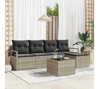 vidaXL Ensemble de Canapés 6 pc Gris clair polyrotin