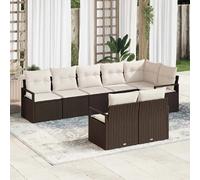 vidaXL Ensemble de salon de jardin 8 pièces, marron [Matériau synthétique] : rotin synthétique
