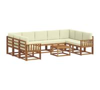 vidaXL Ensemble de Canapés avec coussin 10 pcs Naturel et Crème
