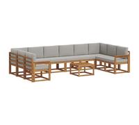 vidaXL Ensemble de Canapés avec coussin 11 pcs Gris Naturel et Clair
