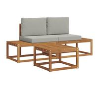 vidaXL Ensemble de Canapés avec coussin 3 pcs Naturel