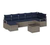 vidaXL Ensemble de Canapés avec Coussin 8 pcs Gris polyrotin, Canapé d'extérieur modulaire pour Jardin et terrasse, mobilier en rotin résistant, Lounge rectangulaire Flexible
