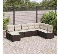 vidaXL Ensemble de Canapés avec coussin 8 pcs Marron polyrotin