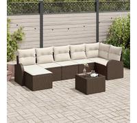 vidaXL Ensemble de Canapés avec coussin 8 pcs Marron polyrotin