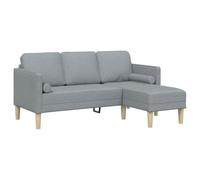 vidaXL Ensemble de Canapés avec Coussin Gris Clair Polyester, Canapé Modulable Chic, Assises Confortables, Design Rectangulaire Moderne, Mobilier Salon Polyvalent