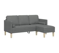 Canape droit fixe haba trading b.v. venlo 3 places en tissu gris gris