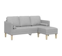 vidaXL Ensemble de Canapés avec Coussin Gris Nuage Polyester, Canapé Modulable Chic, Assises Confortables, Design Rectangulaire Moderne, Mobilier Salon Polyvalent